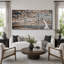 "Rustic White Tree Branch", photos de salon, impression sur toile encadrée, 3 pièces-131476300-131476303