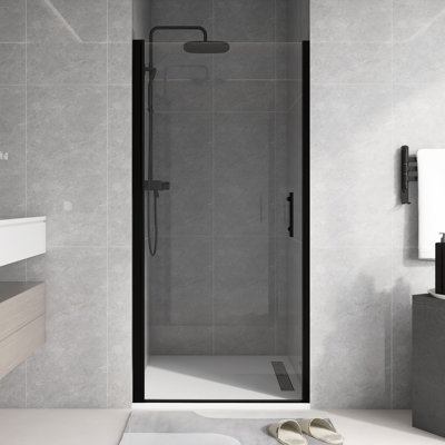 34 "W X 72"H Pivot Shower Door In Matte Black