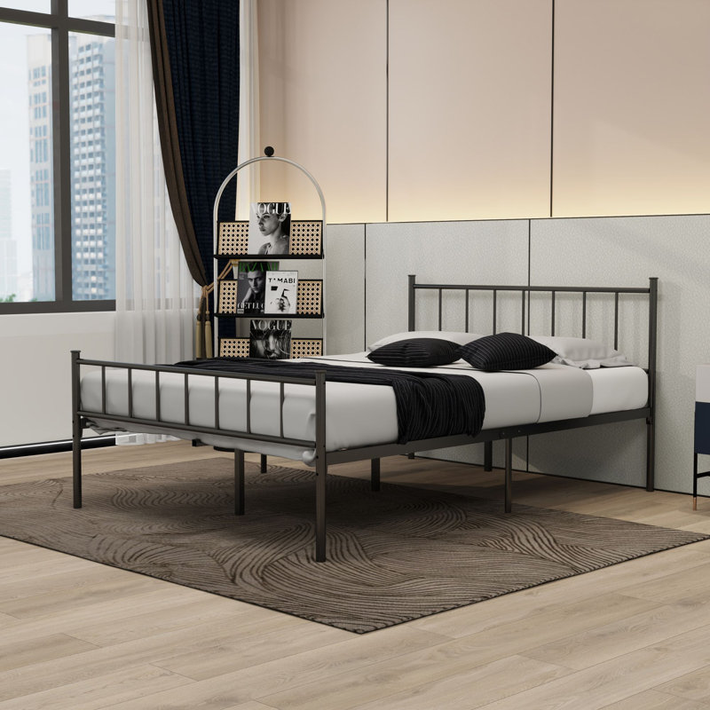 Metal Bed, Full, Black
