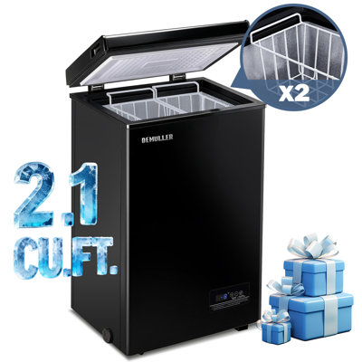 Demuller 2.1 Cu.Ft Chest Freezer, Compact Top-Open Deep Freezer with Digital Temperature Control