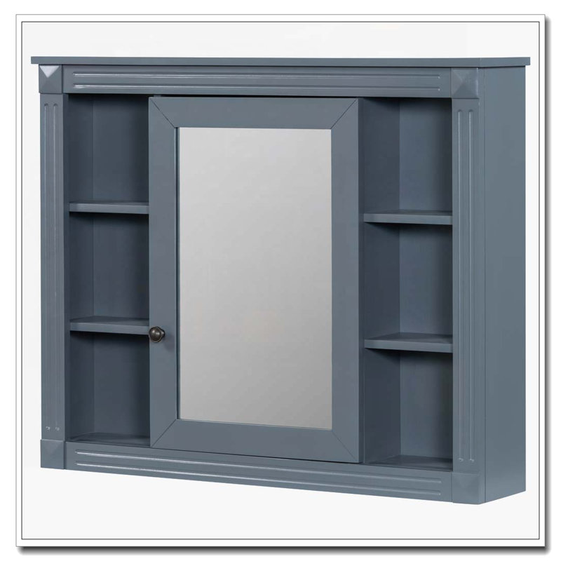 Pharmacie murale 35 po x 28 po pour salle de bain, Bleu