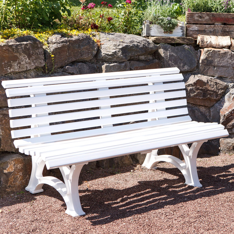 Banc de jardin ergonomique en PVC résistant aux intempéries - Blanc, Blanc