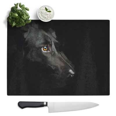 Labrador Retriever  Glass Chopping Board