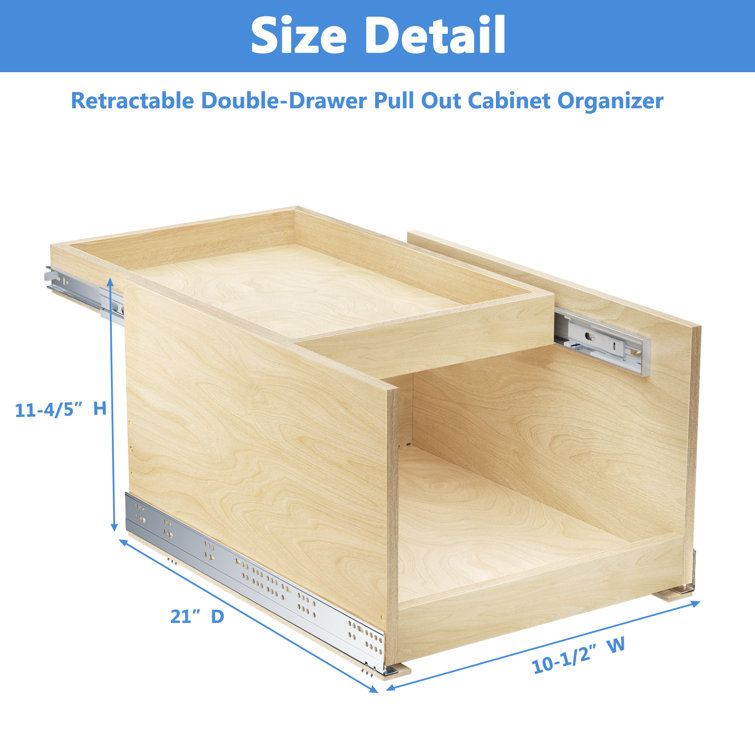 10.5 in. W x 21.5 in. D Wire Pull-Out Pantry Drawer Cabinet Organizer