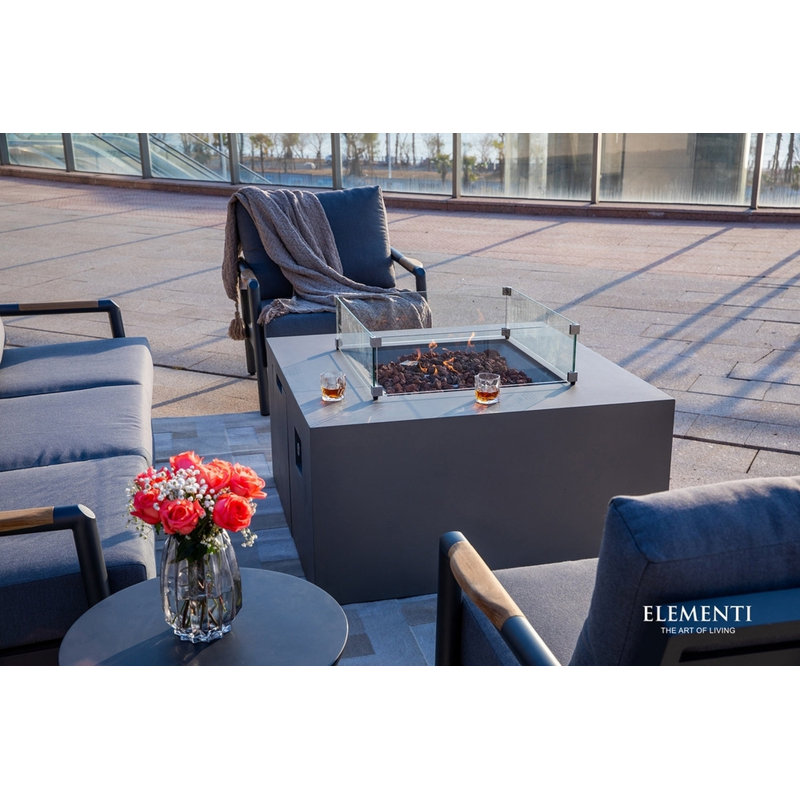 Sol Living Rocky Propane Fire Pit For Outside Outdoor Firepit Table With Internal Tank Holder Firepit Concrete Square Fire Table Patio Heater Fireplace 45,000 Btus - , 43 X 43 Inches