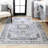 Frutuosa Bohemian Distressed Chenille Machine-Washable Gray/White Rug-105974306