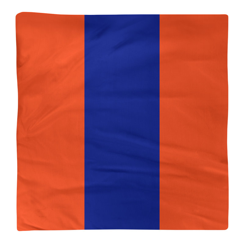 Cotton Striped Square Napkin, Orange/Blue