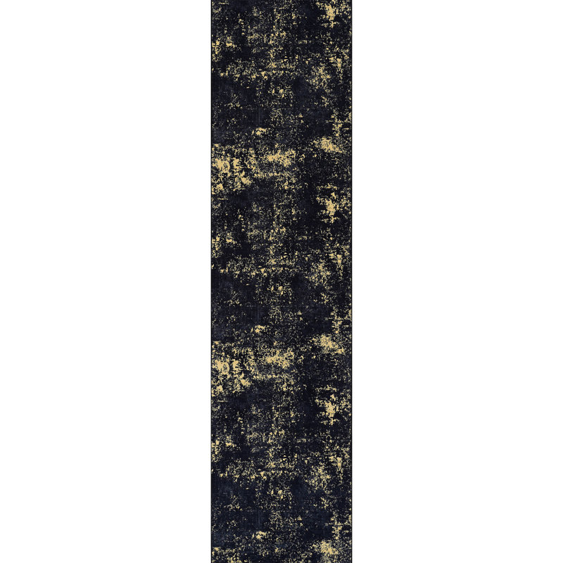 Non-Shedding Washable Area Rug Runner, Low-Pile Non-Slip For Kitchen, Office, Bedroom - 2'6''X10'  Black Washable, Non-Slip, Dining Room,
