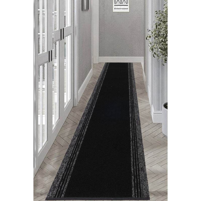 Tapis de couloir intérieur / extérieur géométrique en polypropylène touffeté à la machine, Tapis de couloir 2 pi 2 po x 11 pi