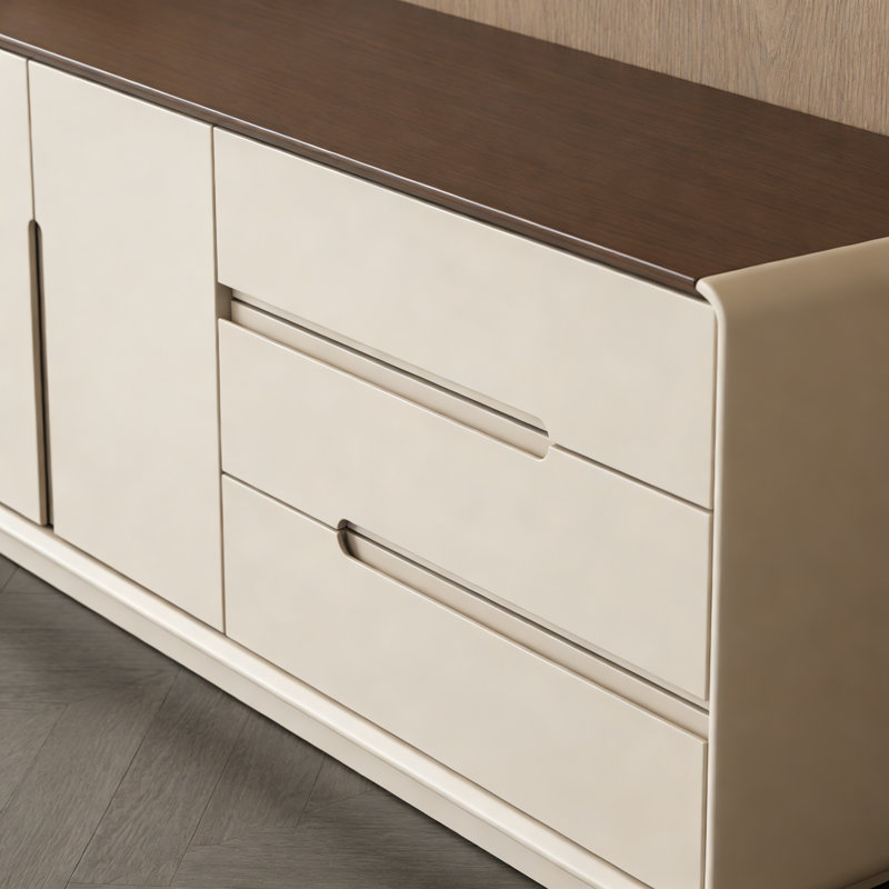 Meuble télé français de style crème français, H 23,62 po x L 70,87 po x l 15,75 po