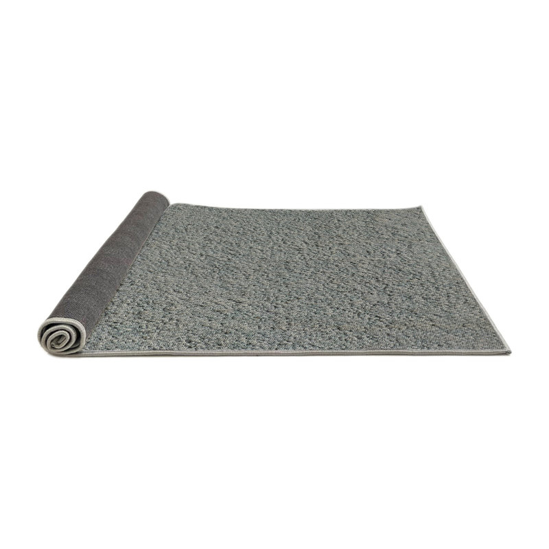 Laine tissée à la machine de couleur unie et Tapis décoratif gris polyester, Rond 4 pi