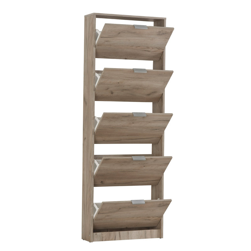 10 Pair Flip Down Shoe Storage, Grey