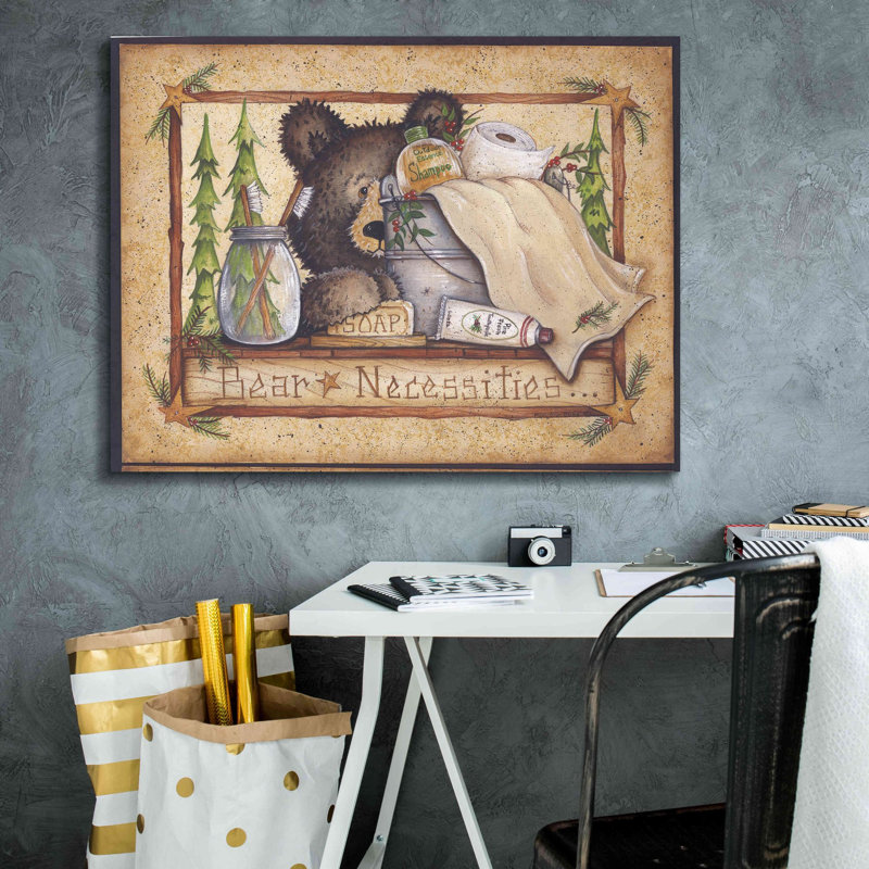 «Bear N Nécessities» par Mary Ann June, estampe numérique sur toile, H 26 po x l 34 po x P 1,5 po