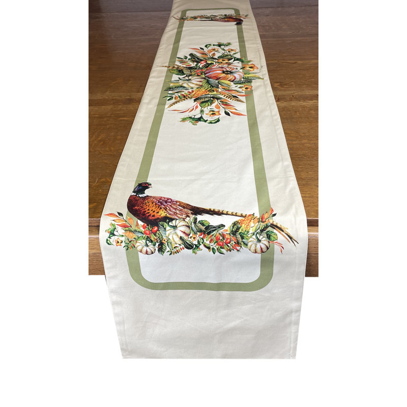 Rectangular Floral Cotton Table Runner