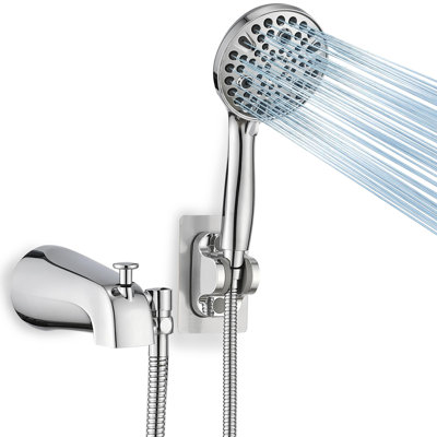 Showering Components Wall Mounted Tub Spout Trim with Diverter and Handshower
