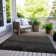 Machine Washable Indoor/Outdoor Xhevrie Black Rug