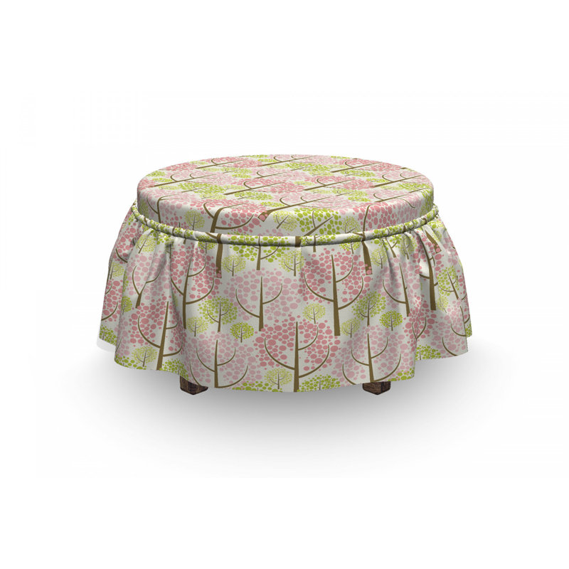 Ensemble de housse pour repose-pieds à coussins carrés 2 pièces tree eastern fleuris