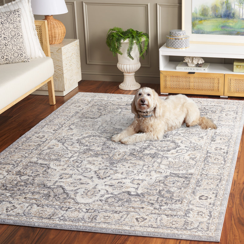 Tapis gris / ivoire Hka, Rectangle 5 pi 3 po x 7 pi 6 po