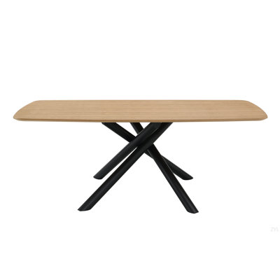 Natural & Black Finish Dining Table
