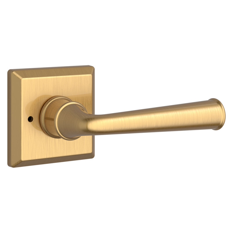2.59375 H X 5.7965 W X 2.593 Privacy (Bed & Bath) Door Lever, Satin Brass
