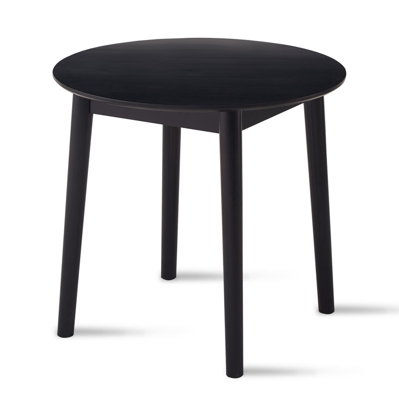 Round Table, All Solid Wood, Can Sit 2-4 People Diameter 31.5 Inches, Black