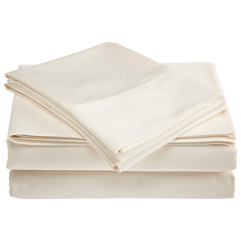 Ensemble de draps en coton 500 fils, Simple, Bois de rose