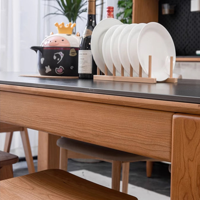 Table de salle à manger Rock, Noir, noir, noir, noir, H 29,52 po x L 62,99 po x l 33,46 po