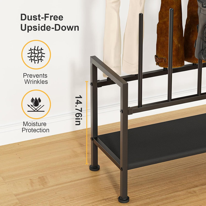 Étagère à chaussures à 3 niveaux et organisateur de placard en métal pour bottes hautes, baskets, talons hauts, étagère de rangement multi-usage