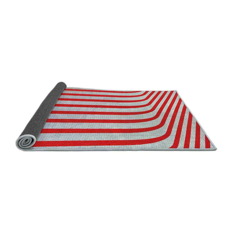 Tapis rayé rose / gris Wellford, Rond 6 pi