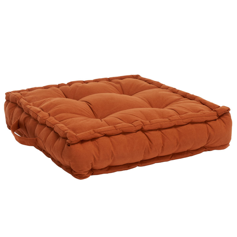 Gardenia Floor Pillow, 19" H x 19" W, Rust