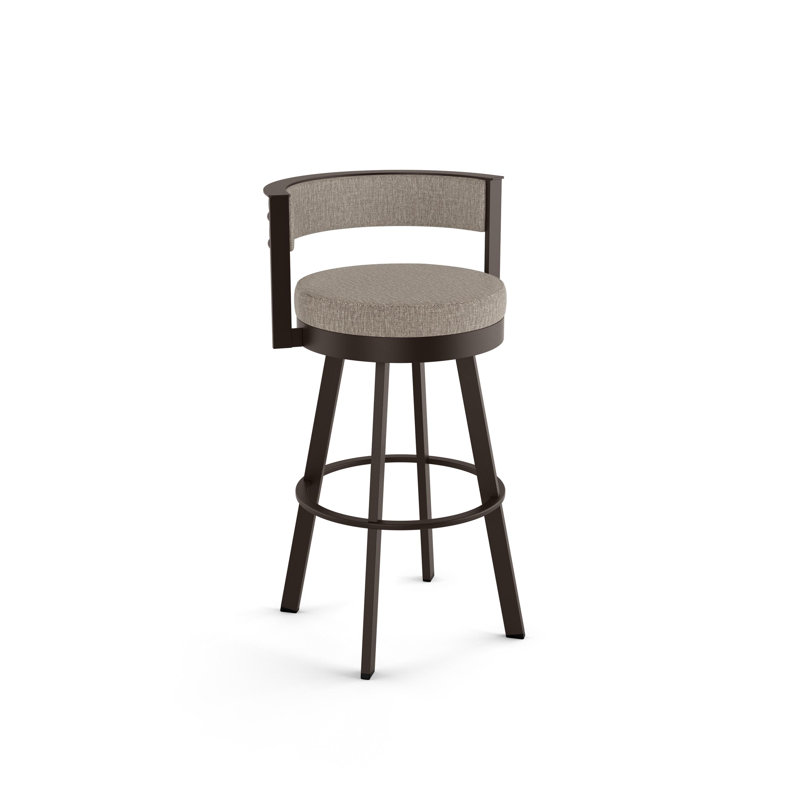 Tabouret de bar et de comptoir pivotant Matthews, Brun foncé texturé, Tabouret de comptoir (siège d'une hauteur de 26 p
