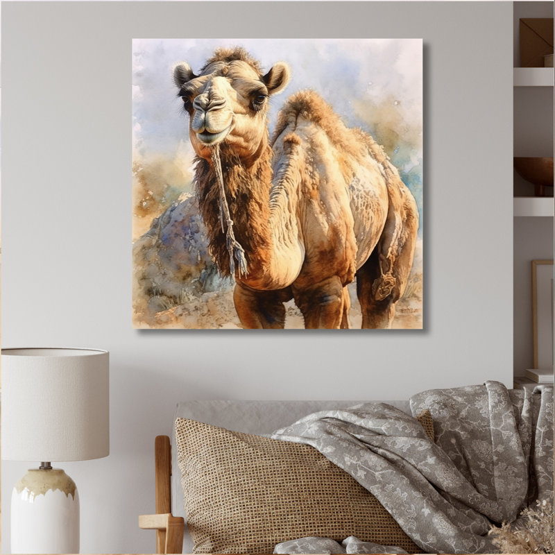 Camel désert Nomad IV - animaux, reproduction d'art sur toile, H 16 po x l 16 po x P 1 po, Toile tendue