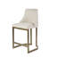Tabouret de hauteur de comptoir moderne H 26 po - rembourré avec une base en métal, des accoudoirs incurvés et un dossier arrondi pour une structure sophistiquée. Revêtement en mousse à haute densité.