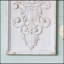Ensemble de 2 grands panneaux d'art mural en bois avec finition blanche patinée et décorations de miroir rond, 17 po x 48 po