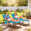 Chaise longue de piscine 2 pièces avec dossier inclinable à 5 niveaux, trou de lecture, poche latérale, bleu-104846673-104846685