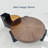 2-Piece Modern Walnut Round Nesting Coffee Table Set with Black Wooden Base
