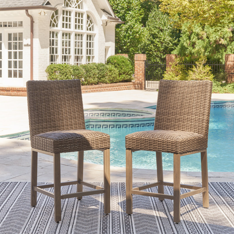 Ticara Wicker Outdoor 28.25'' Bar Stool
