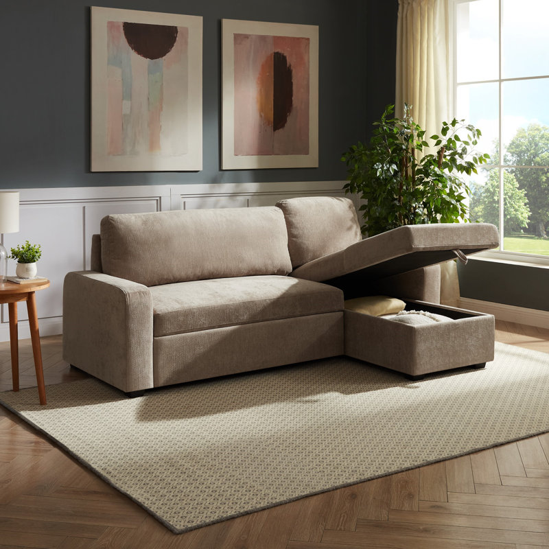 Coeburn Reversible Corner Sofabed with Storage, Brown