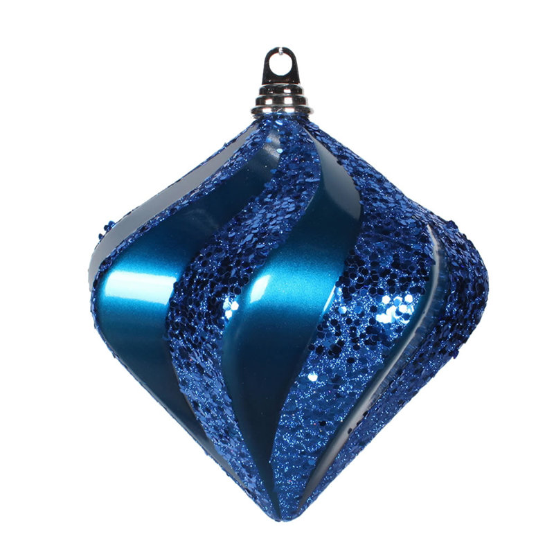 Ornement en forme de diamant, H 6 po x l 6 po x P 6 po, Bleu mer