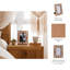 Cadre photo moderne en résine et bois avec verre - Présentoir de photos de table pour la maison-123420052-123420051