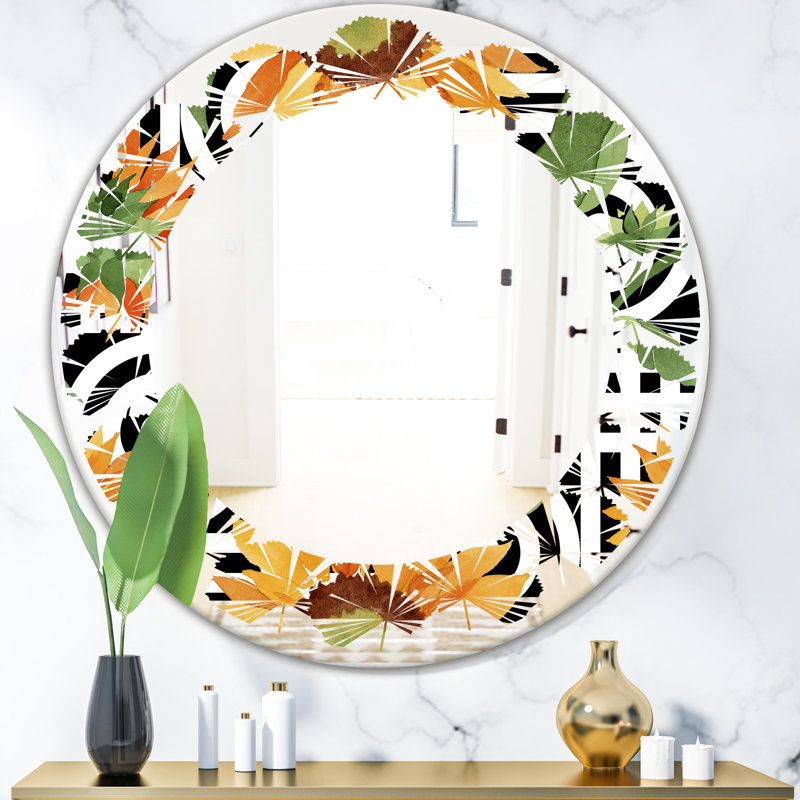 Miroir mural Leaves Floral Botanical II, 31,5 po x 31,5 po