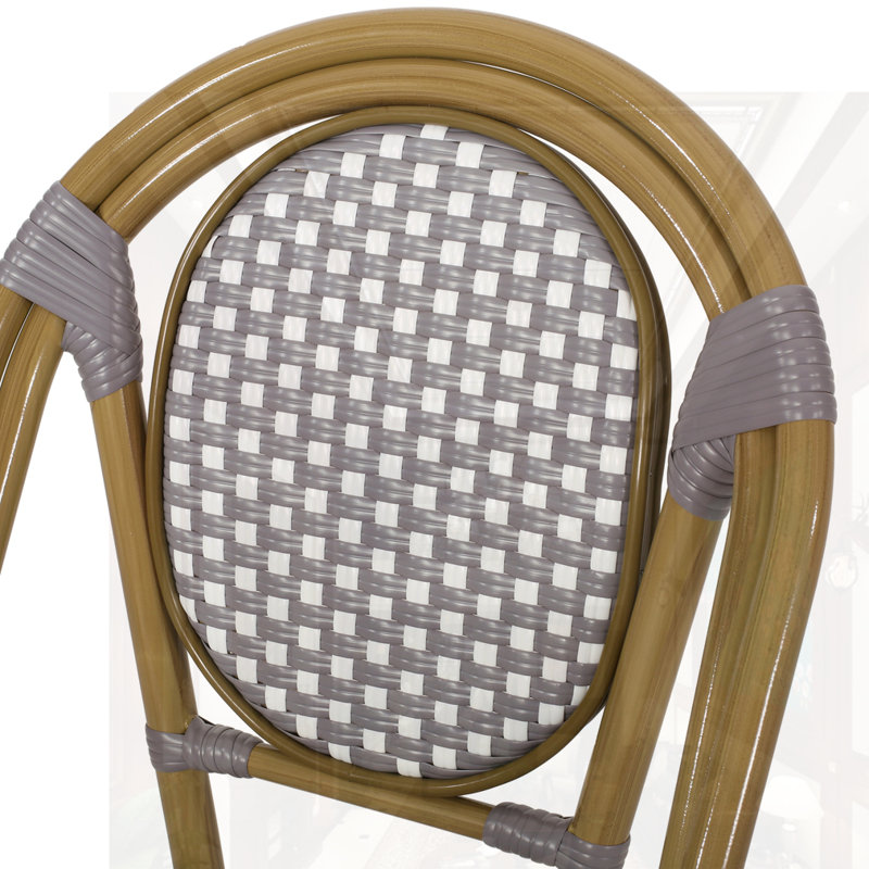 Chaises de bistro d'extérieur, Blanc / Gris