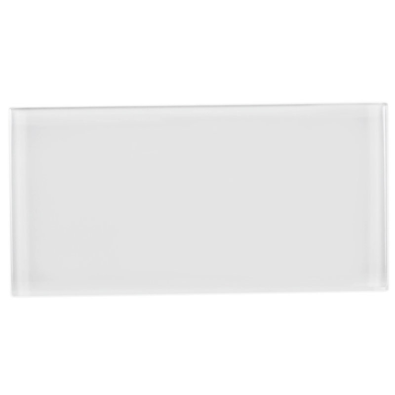 6'' x 3'' Glass Subway Wall Tile, White