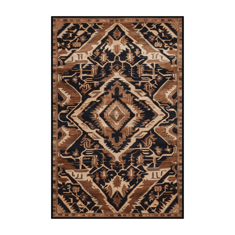 Tapis brun lavable à la machine, Tapis de couloir 2 pi x 4 pi