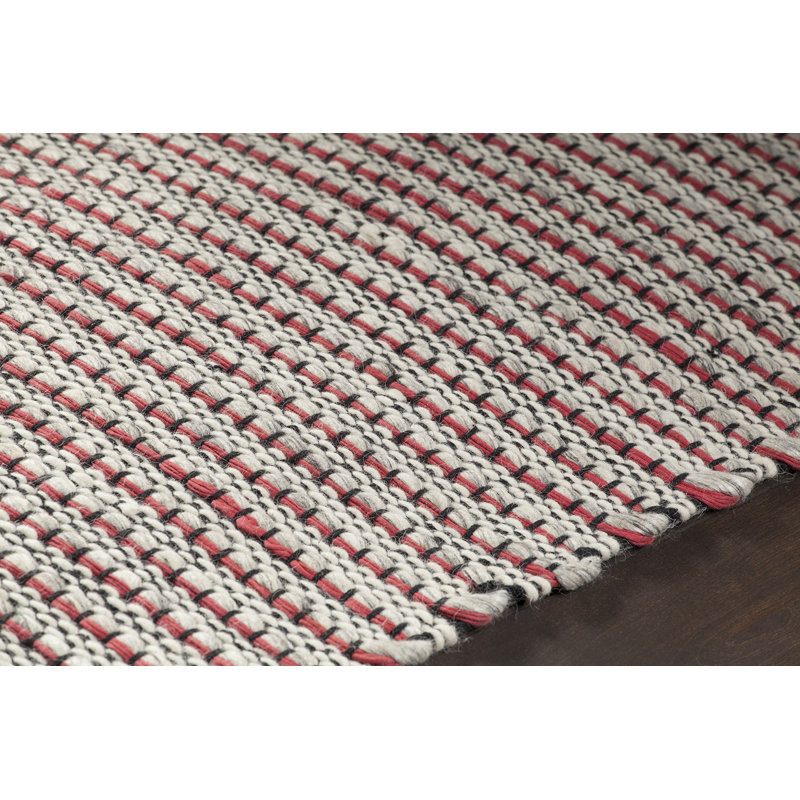 Tapis rouge/noir tissé à la main Werner, 5 pi x 7 pi 6 po