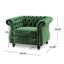 Fauteuil club Chesterfield en velours émeraude avec pieds en bois de bouleau-886819369