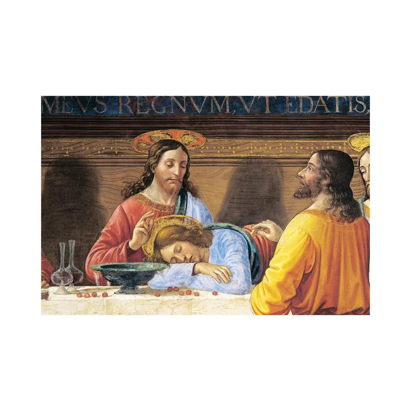 Italy, Florence, Refectory of Convent of San Marco, Jesus and St John, Detail from Last Supper, 1485 1 Piece Wrapped Canvas Painting