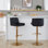 Rondell Upholstered Adjustable Barstool With Rounded T Footrest - Set Of 2