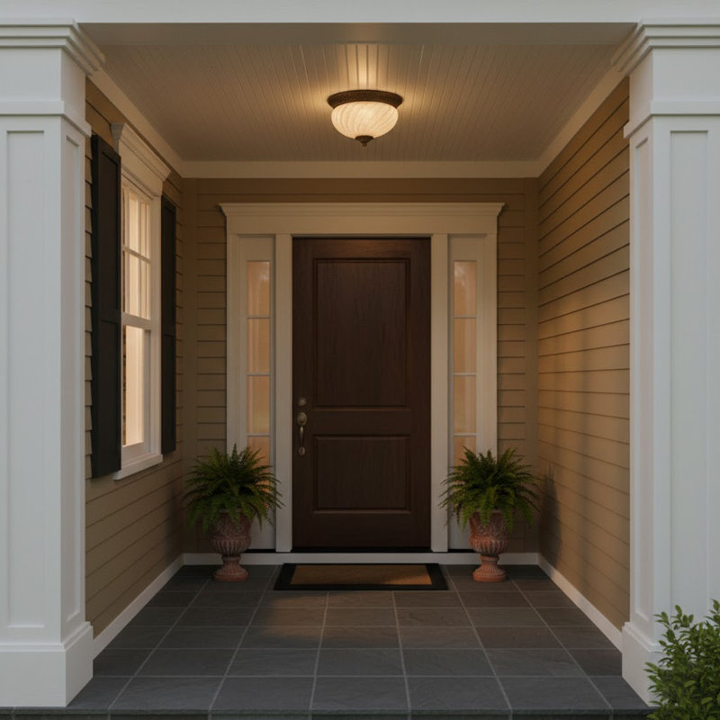 Plantation 2-Light Flush Mount, Incandescent, Standard