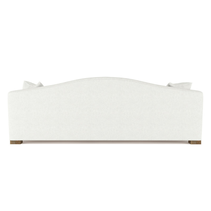 Horatio Camelback Taper Curved-Arm Sofa, 33" H x 108" W x 36" D, Weathered, Plush Velvet Blanc